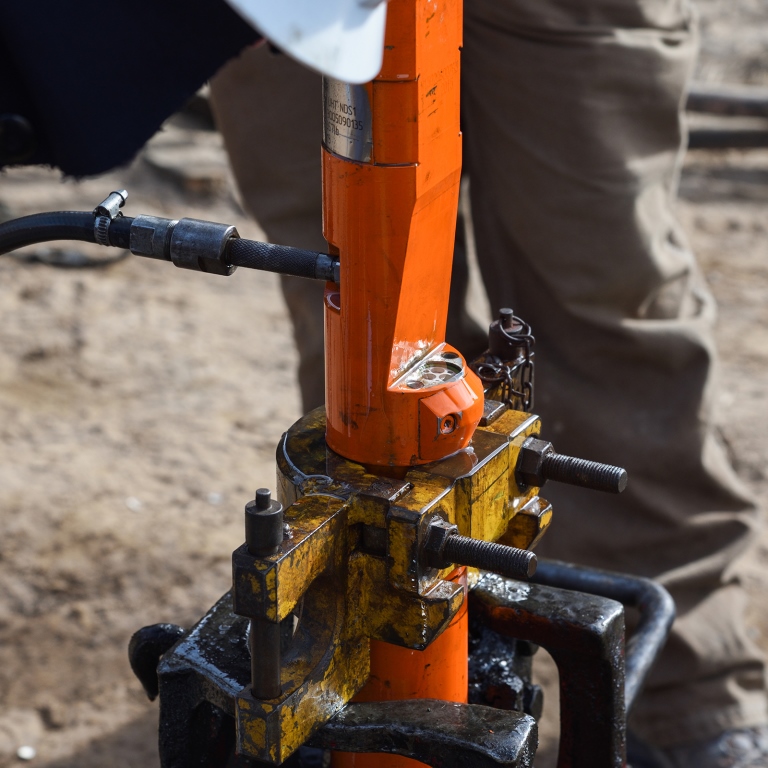 Permanent magnet motor installation closeup